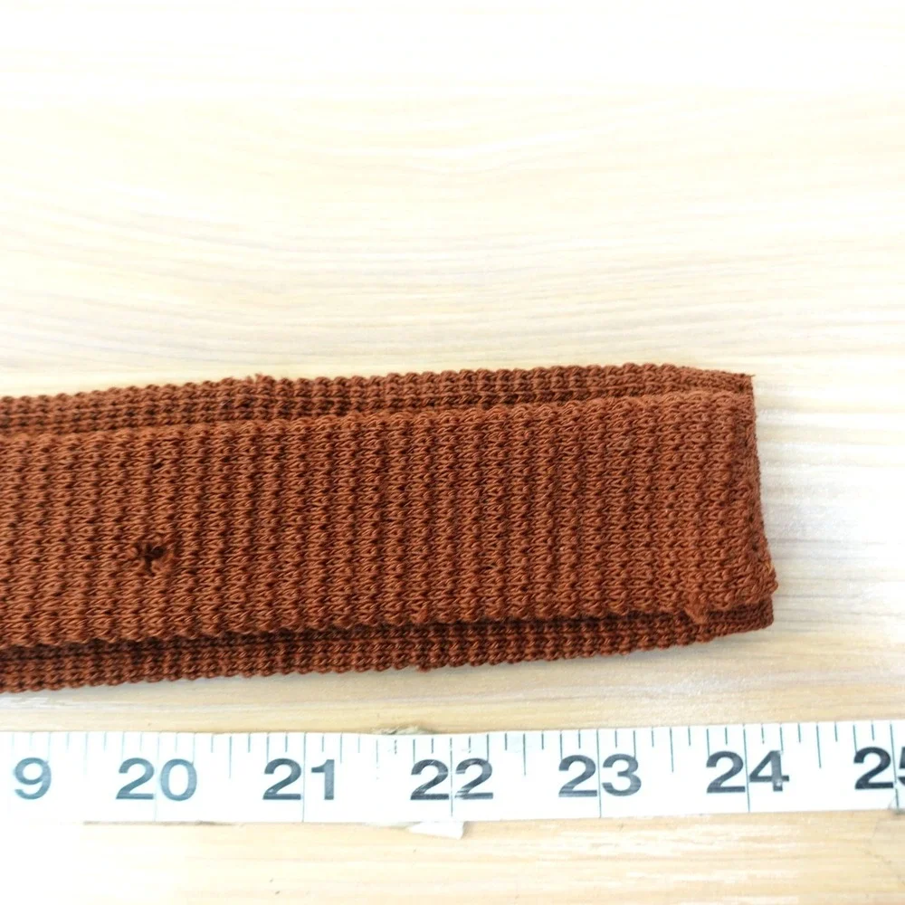 60s Vintage AUSTIN REED Tie Mens Brown Flat Square End Wool Slim Skinny FLAWED